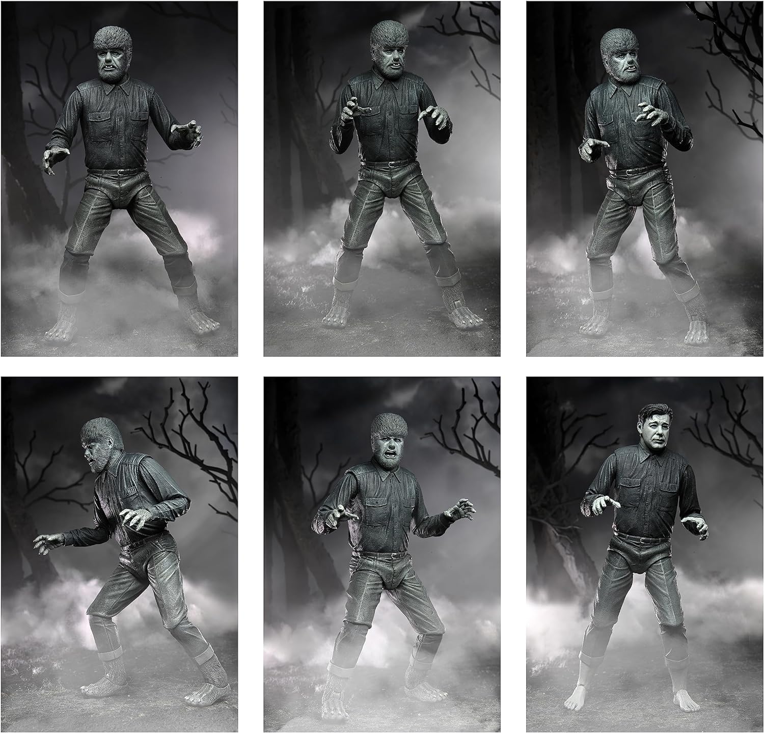 NECA - Universal Monsters Ultimate Wolf Man B&W 7 Action Figure,White