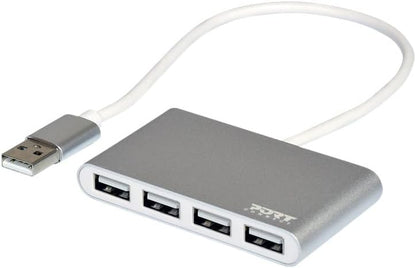 Port Designs 4 Ports 2.0 USB Hub, Silver