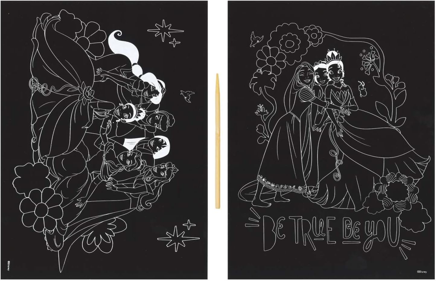 Disney Princess Scratch Art 2 x A4 Posters