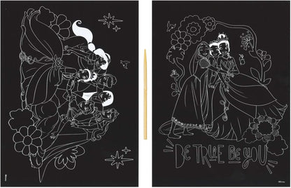 Disney Princess Scratch Art 2 x A4 Posters