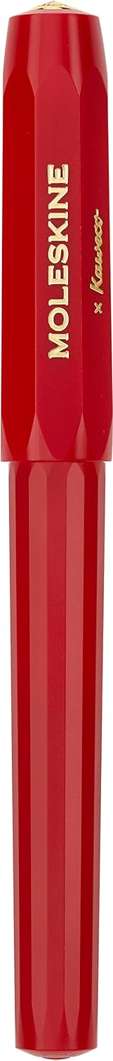 Moleskine x Kaweco Rollerball Refillable Pen in ABS plastic for Writers, Note-takers, Refill 0.7 mm with Black Ink Included, Color Red