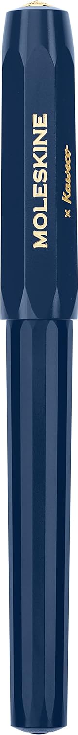 Moleskine x Kaweco Rollerball Refillable Pen in ABS plastic for Writers, Note-takers, Refill 0.7 mm with Black Ink Included, Color Blue