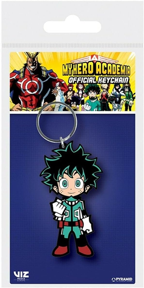 My Hero Academia Rubber Deku Keychain (One Size) (Multicolored