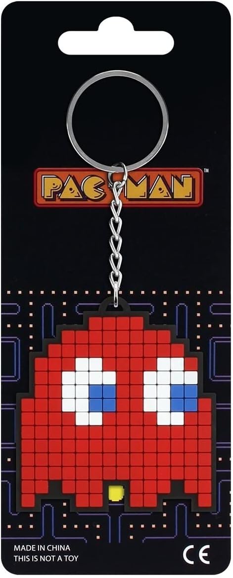 Pyramid International Pac-Man Rubber Keyring, Zip Pull or Backpack Charm (Blinky Design) - Official Merchandise