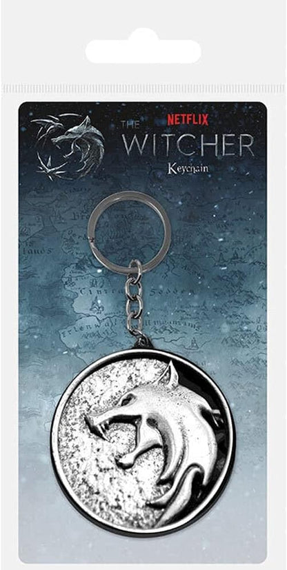 The Witcher Keyring (The Wolf Design) 3D Metal 4.5 x 6cm - Official Merchandise