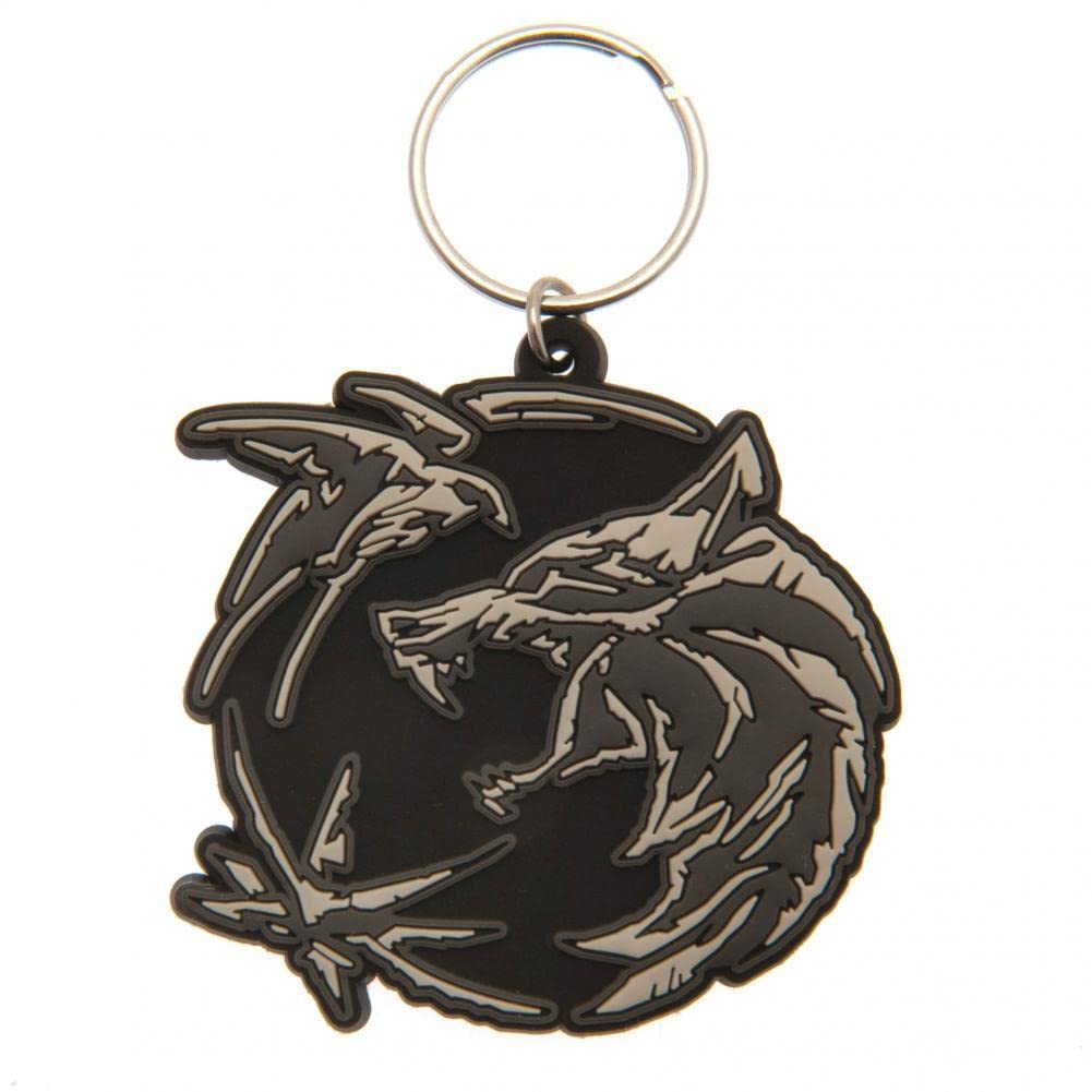 Pyramid International The Witcher Keyring (Wolf Swallow Star Design), Rubber Fob 4.5 x 6cm - Official Merchandise