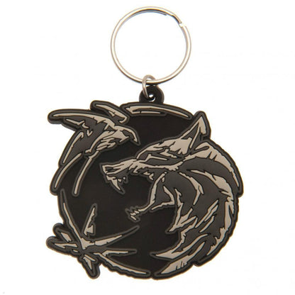 Pyramid International The Witcher Keyring (Wolf Swallow Star Design), Rubber Fob 4.5 x 6cm - Official Merchandise