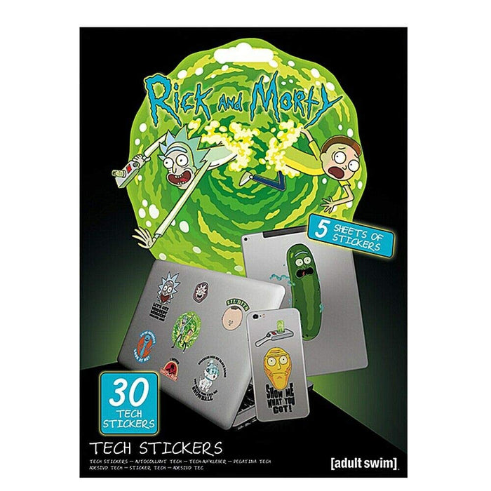 Rick and Morty Adventures Tech Stickers, Set of 30 Stickers for Laptops, Mobile Phones and Tablets - Official Merchandise