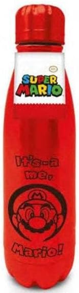 Pyramid International Nintendo Mini Cola Bottle (Super Mario Design) Metal Water Bottle 540ml Boys and Girls Water Bottle, Kids Water Bottles - Official Merchandise