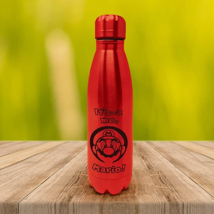 Pyramid International Nintendo Mini Cola Bottle (Super Mario Design) Metal Water Bottle 540ml Boys and Girls Water Bottle, Kids Water Bottles - Official Merchandise