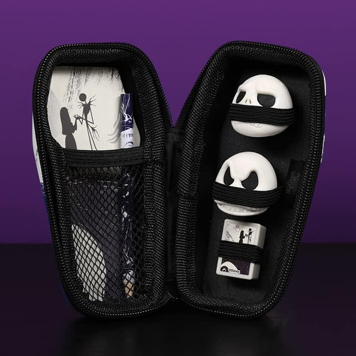 The Nightmare Before Christmas Mini-Schreibwaren-Geschenkset im sargförmigen Federmäppchen mit Reißverschluss (Spiral Hill Design) - Offizielles Lizenzprodukt