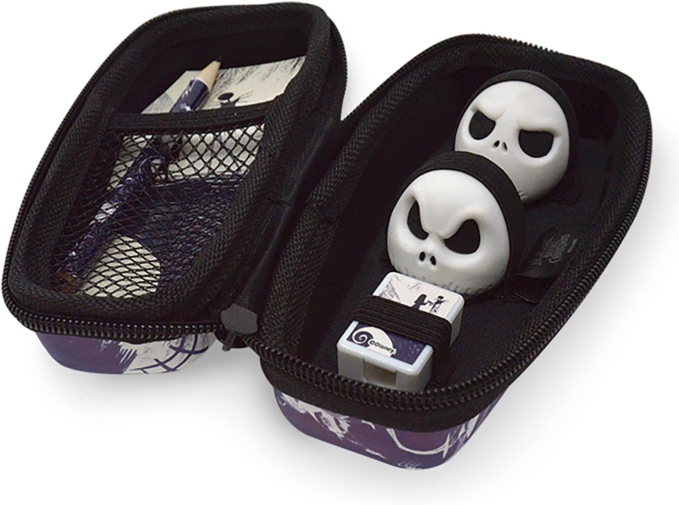 The Nightmare Before Christmas Mini-Schreibwaren-Geschenkset im sargförmigen Federmäppchen mit Reißverschluss (Spiral Hill Design) - Offizielles Lizenzprodukt