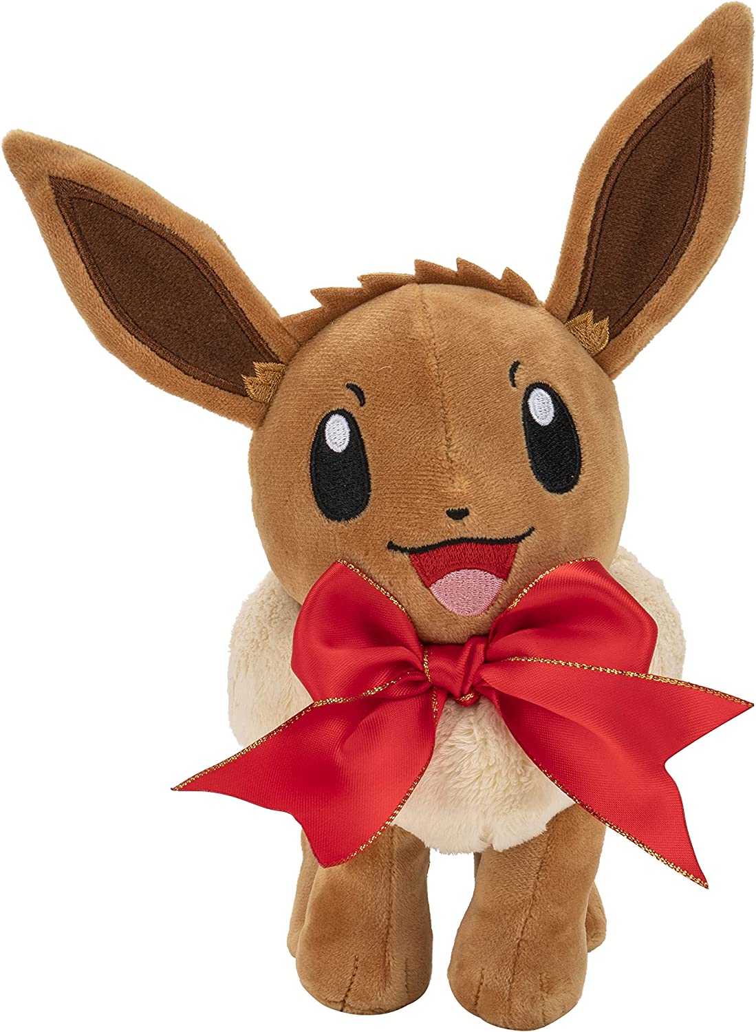 Pokèmon PKW0200 Holiday BOW-8-Inch Eevee Plush with Unique Accessory, Multi