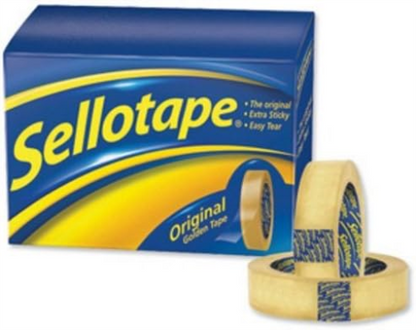 Sellotape Original Golden Non-Static Easy-Tear Large Tape Roll 18mm x 66m (Pack of 16