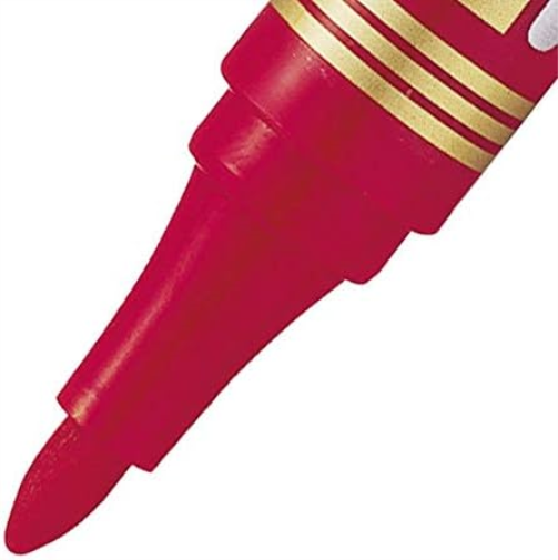 Pentel N850 - Rotulador permanente (punta redonda, 6 unidades), varios colores