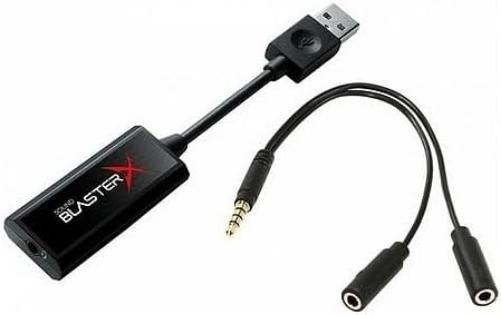Creative Sound BlasterX G1 7.1 24-Bit/96 KHz HD Portable Gaming USB DAC Sound Card with Headphone Amplifier - Black