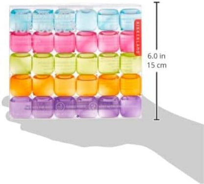 Kikkerland Reusable Ice Cubes, Set of 30, Blue/Pink/Green/Orange/Purple, 16.3 x 2.8 x 13.8 cm