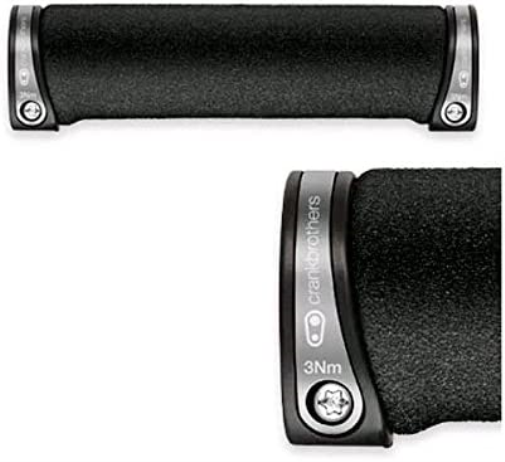 CRANKBROTHERS Cobalt Lock-On Bike Grips - Dual Clamp, XC/Trail Handlebar Grips Silver
