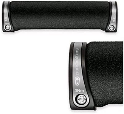 CRANKBROTHERS Cobalt Lock-On Bike Grips - Dual Clamp, XC/Trail Handlebar Grips Silver
