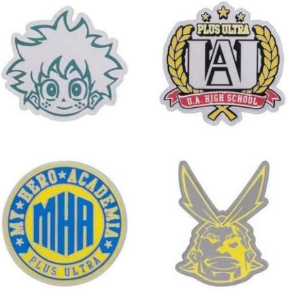 Loungefly FUNKO 4 Pack PIN SET: MHA - U.A. High School - UA HIGH - My Hero Academia Enamel Pins - Cute Collectable Novelty Brooch - for Backpacks & Bags - Gift Idea - Official Merchandise