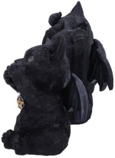 Nemesis Now Three Wise Vampuss Figurines 9cm, Resin, Black, Vampire Cat Figurines, Three Wise Vampuss Figurines, Witch Gift, Halloween Decoration, Cast in the Finest Resin, Lovingly Hand-Painted