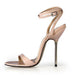 ligaosheng Women-Stiletto Heel-Ankle Strap-Sandals-Party and Evening Dress-PU-Black Blue Leather Black/White 42 EU