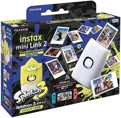 instax Link 2 draagbare smartphone printer Splatoon 3 Bundel editie, mini film formaat, klei wit mini Link 2 Special Edition Splatoon Case Bundle