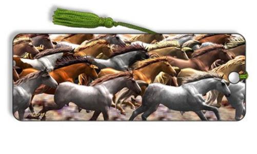 3D bookmark 'Running Horses'