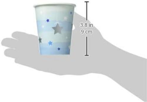 Creative Party PC322234 Blue One Little Star Paper Cups, 8 Pcs