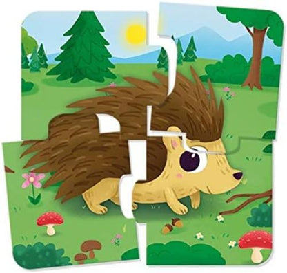 Lisciani - Baby Puzzle - Der Wald - Denkspiel - Bildungsspiel - 6 Puzzles mit je 4 Teilen - Tiere - 14 x 14 cm - Für Kinder von 1 bis 4 Jahren - Carotina Baby