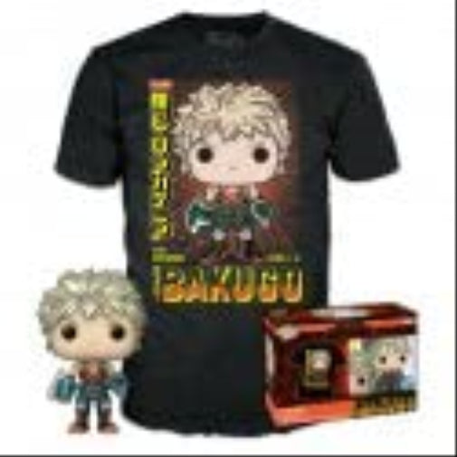 Funko Pop! & Tee (Adult): My Hero Academia - Katsuki Bakugo (Metallic) (Special Edition) Vinyl Figure & T-Shirt (M