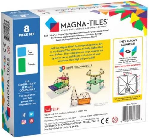 Magnatiles - Uitbreiding Vierhoeken - 8 stuks