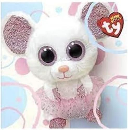 TY 2007519 Nina Mouse with Tutu Beanie Boo stuffed animal, Multicoloured