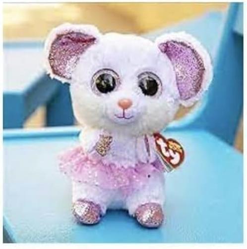 TY 2007519 Nina Mouse with Tutu Beanie Boo stuffed animal, Multicoloured