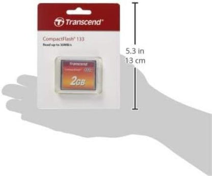 Transcend 2GB CompactFlash 133 Memory Card (CF Card) Up to 50/20 MB/s, Supports Ultra DMA transfer mode 4 with MLC NAND Flash ideal for entry-level DSLRs TS2GCF133 CF133 2 GB