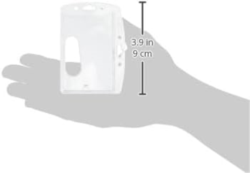 Durable Enclosed Security Pass Holder 54 x 85 mm Transparent | Pack of 10 Badges | Glass Clear | Ideal for Security and Visitor Management