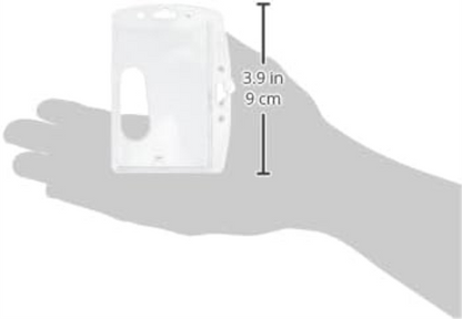 Durable Enclosed Security Pass Holder 54 x 85 mm Transparent | Pack of 10 Badges | Glass Clear | Ideal for Security and Visitor Management