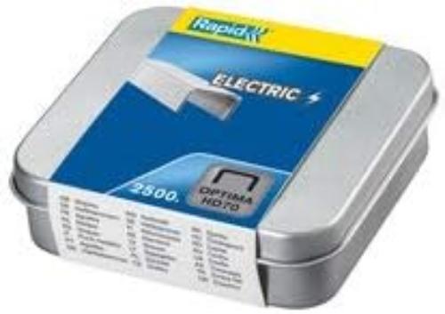 Rapid Optima No. 56 Staples, For Stapling up to 20 Sheets, Use with Optima Electric Staplers, Galvanised Wire, Tin of 3750, 5001374