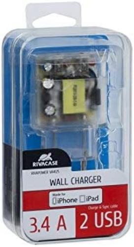 Rivacase VA4125 TD2 EN Ladegerät für Mobiltelefone, innen transparent – Ladegerät für Mobiltelefone (innen, Netz, 5 V, 1,2 m, transparent)