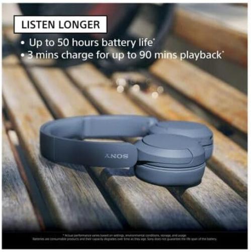 Sony WH-CH520 Wireless Bluetooth Headphones - up to 50 Hours Battery Life with Quick Charge, On-ear style