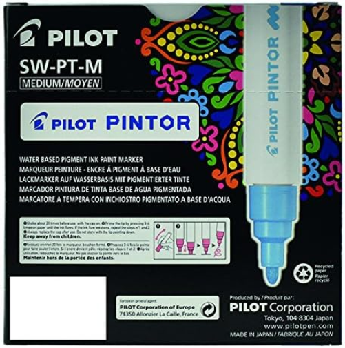 Pilot Pintor Medium Line Bullet Paint Marker 4.5mm Tip- White (Pack of 6
