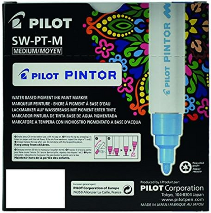 Pilot Pintor Medium Line Bullet Paint Marker 4.5mm Tip- White (Pack of 6