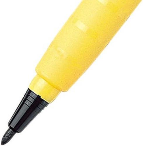 Pentel - Marcador textil Green-label color negro. - Pack de 12