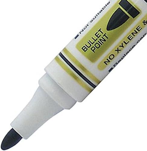 Pentel 4.2 mm Bullet Tip White Board Marker - Black (Pack of 12 Pens
