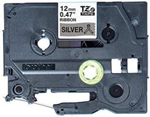 Brother TZe-R931 Labelling Tape Cassette, Black on Silver, 12mm (W) x 4M (L), Ribbon Tape, Brother Genuine Supplies