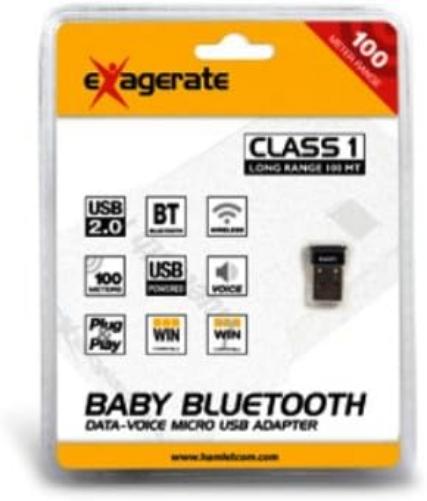 Hamlet XBTUS100BKK Baby Bluetooth USB CL 1, 50 M, Black