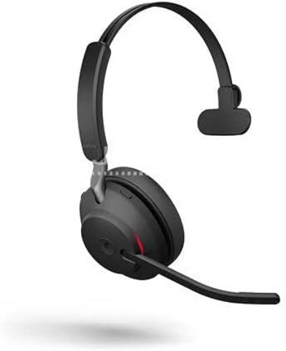 Jabra Evolve2 65 Wireless PC Headset – Noise Cancelling Microsoft Teams Certified Mono Headphones With Long-Lasting Battery – USB-A Bluetooth Adapter –