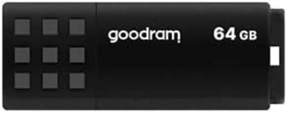 goodram USB Memory Stick with 64GB UME3 - USB 3.0 Data Storage Pen Drive - Read Speed up to 60 MBs - with Non-Slip Memory Stick - USB Flash Drive Black 10.3 x 12.3 x 1.2 cm