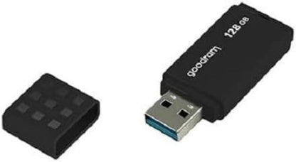 goodram USB Memory Stick with 128GB UME3 - USB 3.0 Data Storage Pen Drive - Read Speed up to 60 MBs - with Non-Slip Memory Stick - USB Flash Drive Black 10.3 x 12.3 x 1.2 cm