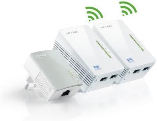 TP-Link TL-WPA4220T KIT(3 Pack) 3-Ports Powerline Adapter WiFi Starter Kit, Range Extender, Broadband/WiFi Extender, WiFi Booster/Hotspot